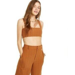 Danielle Bernstein Womens Tank Top 0 Brown Cropped